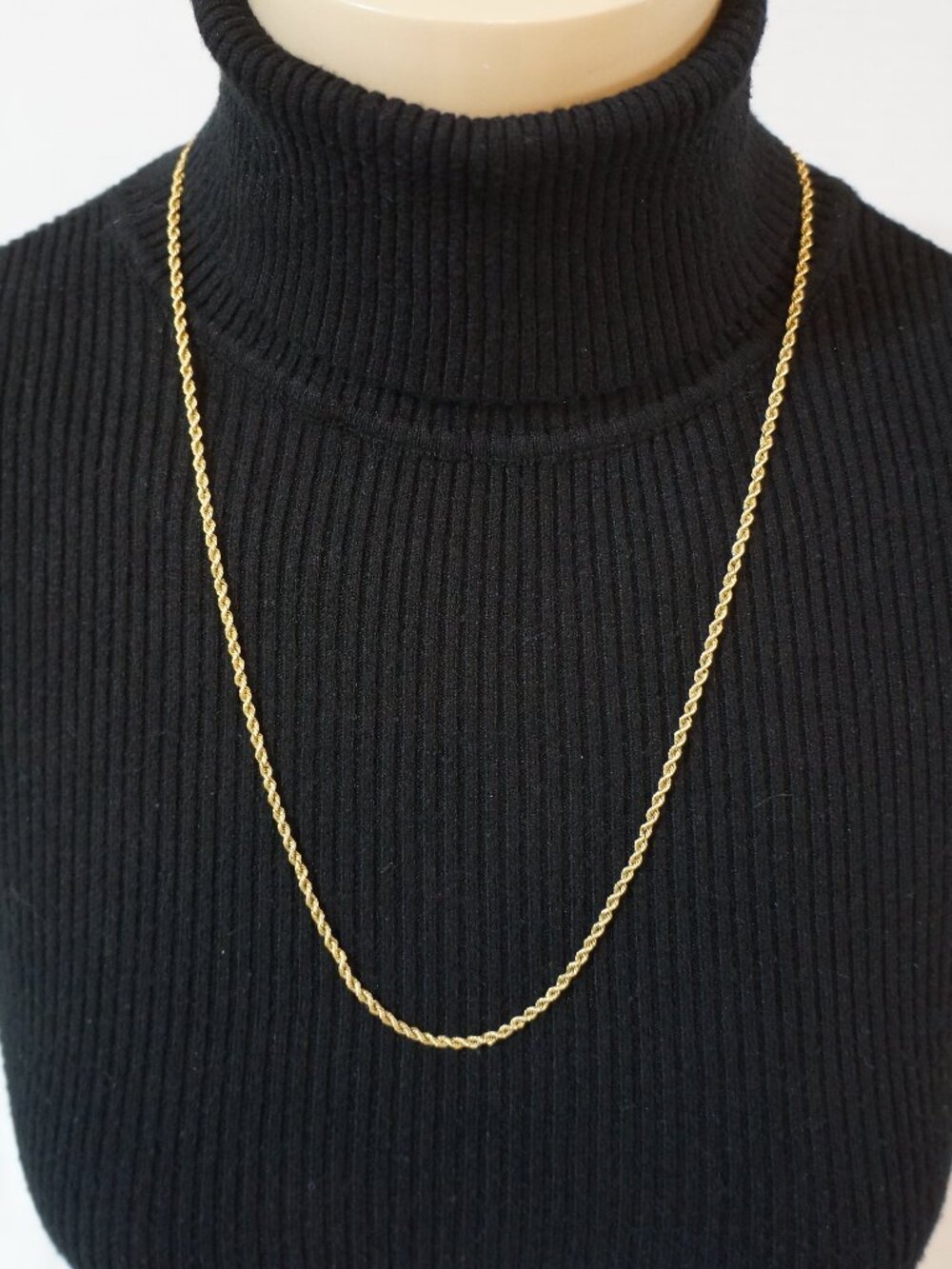 Real 14K Yellow Gold Rope Chain Necklace 24" 12.46g Solid